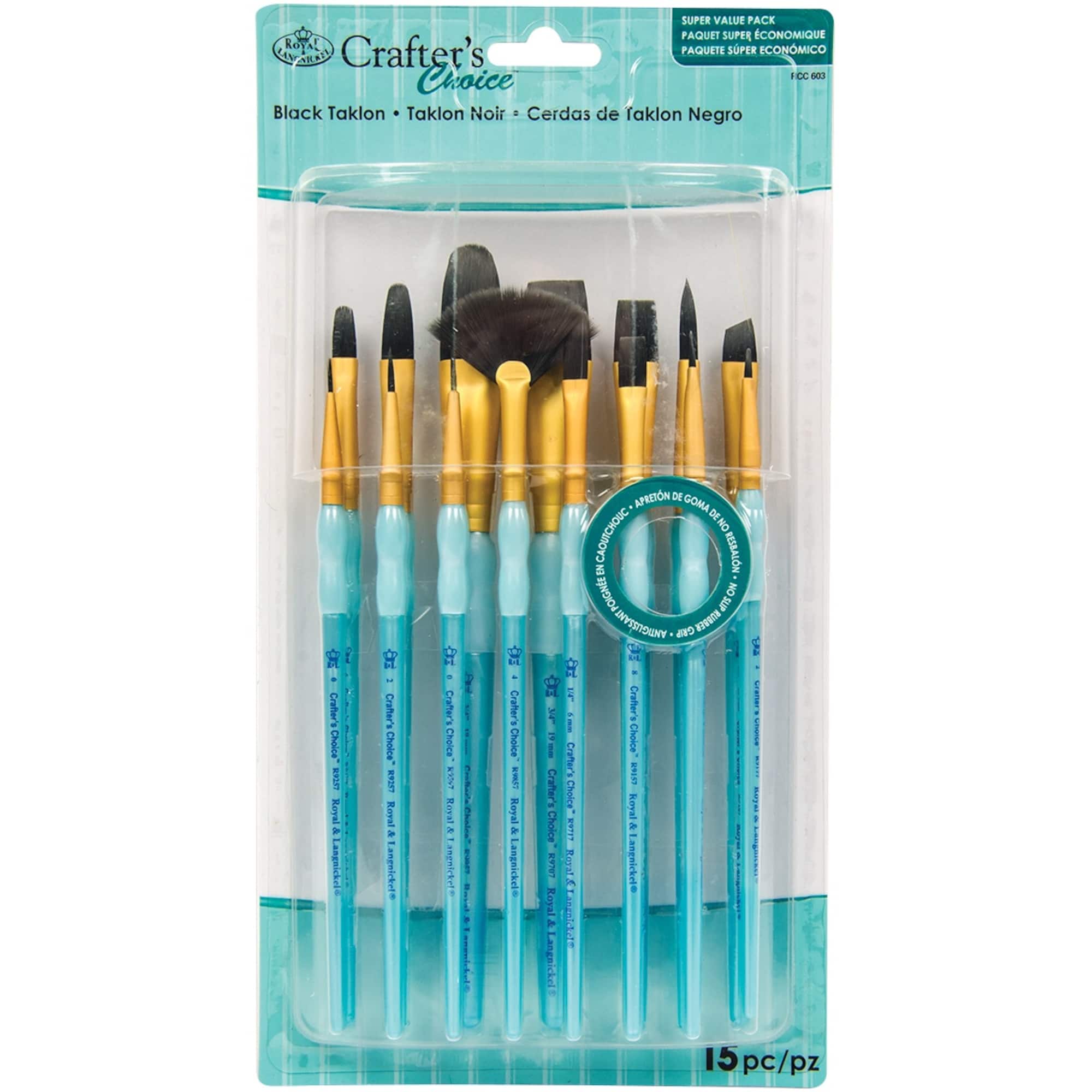 Royal & Langnickel® Crafter's Choice™ Black Taklon Brush Value Set